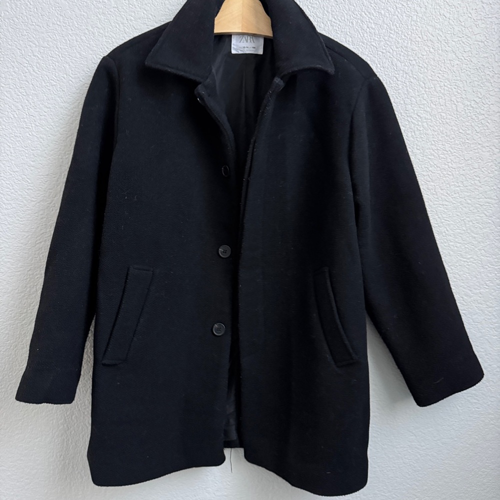 Zara Boys Black Coat size 13/14